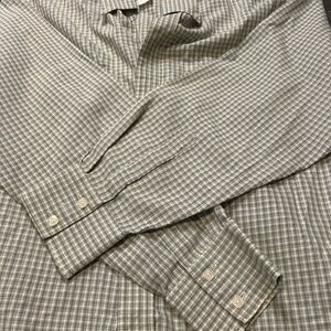 Men's Gray Checkered Casual Button Down Shirt